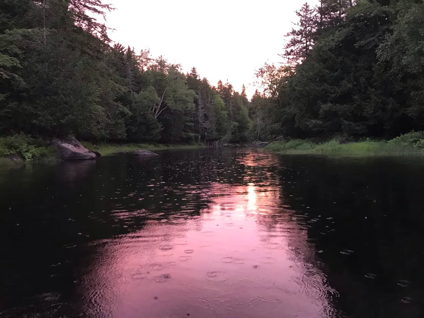 Quiet Maine river scene at dusk